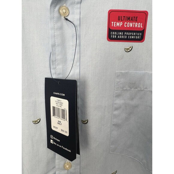 NWT Mens Button Up Shirt 2XLT Tall Lime Print Drinking Margaritas Summer Costal - Picture 5 of 14